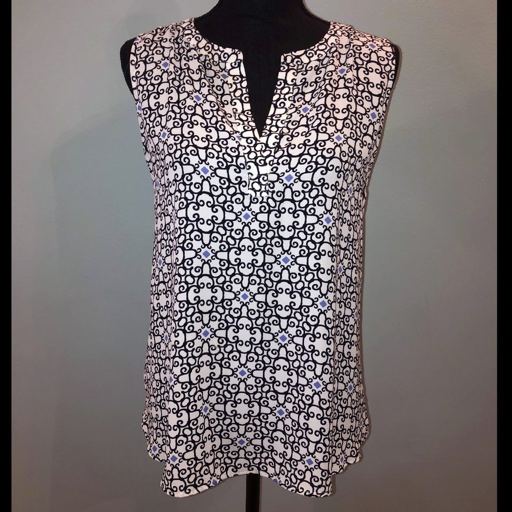 LOFT Scrollwork Sleeveless Top
